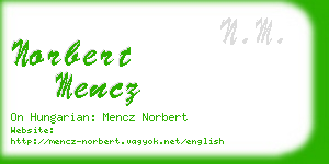 norbert mencz business card